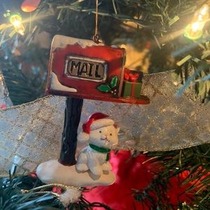 Vintage kitty/mail ornament